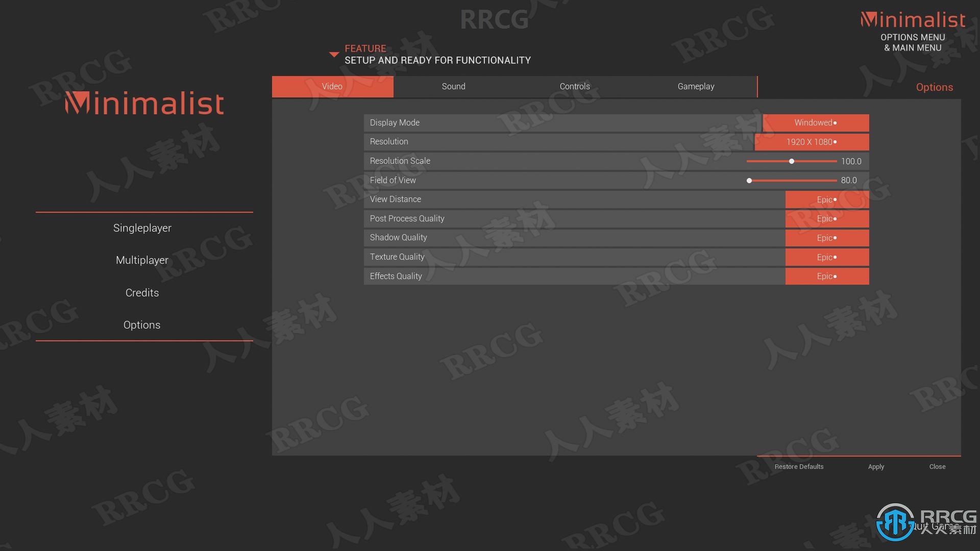 极简界面内置蓝图小部件Unreal Engine游戏素材资源