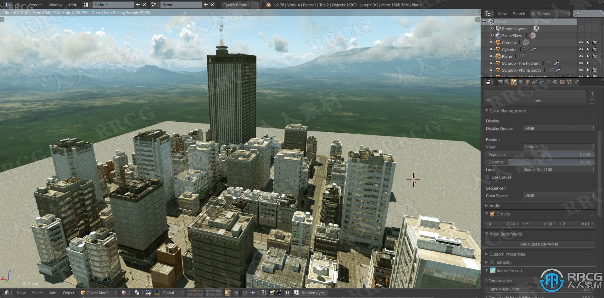 SceneCity城市建筑景观场景Blender插件V1.9.1版