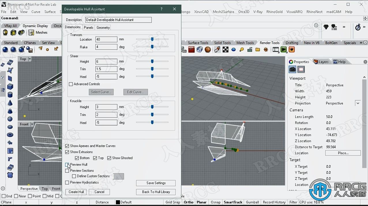 Orca3D船坞设计Rhino插件V2.0版