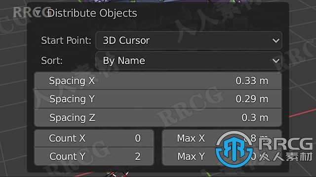 Distribute Objects addon阵列排列Blender插件V1.00版