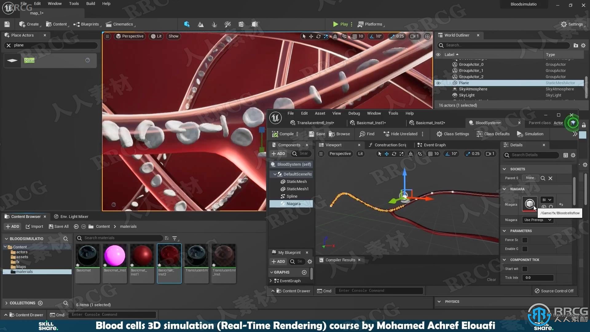 UE5血细胞模拟实时渲染动画实例制作视频教程