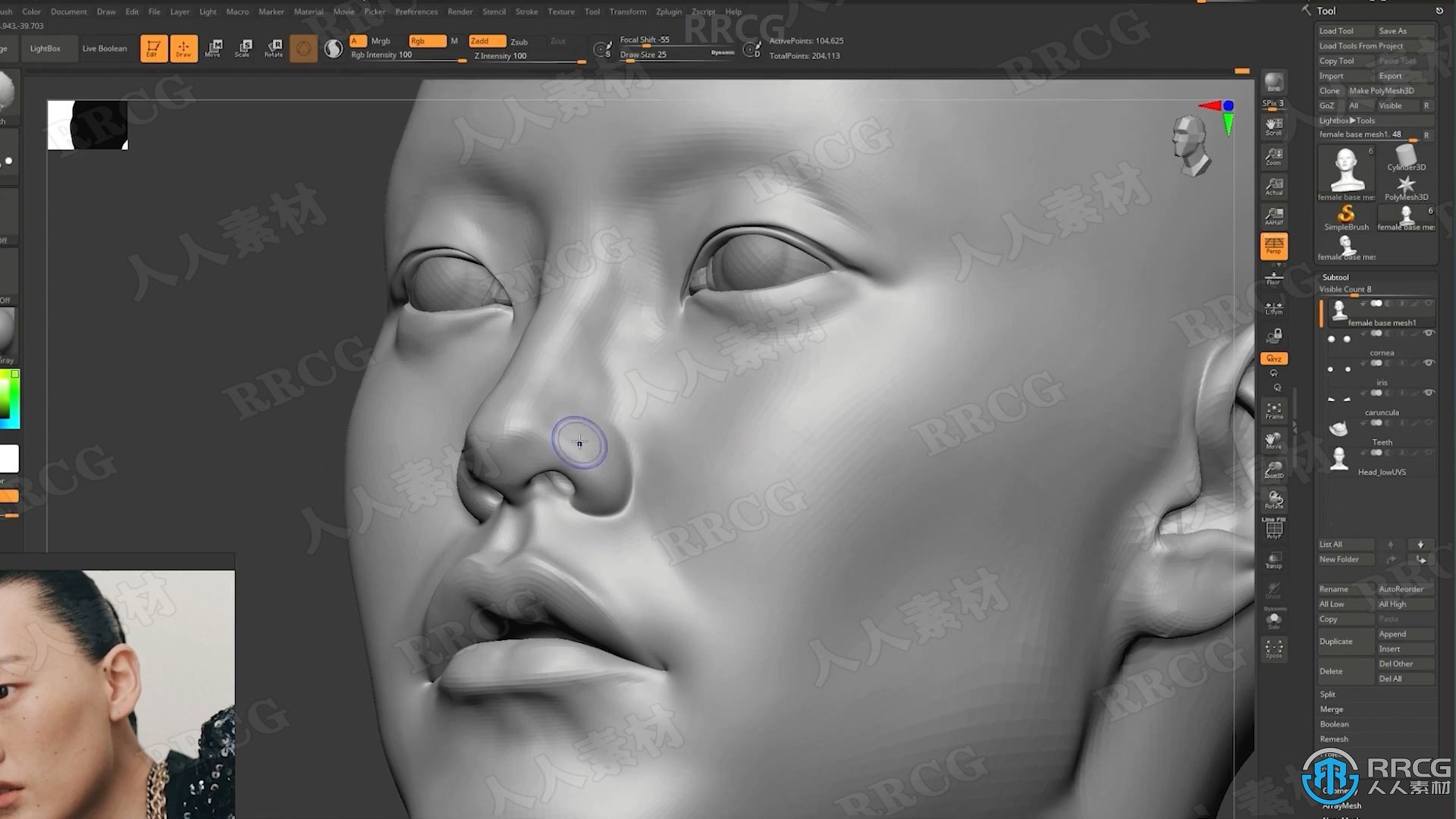 Zbrush逼真角色创建立体模型全流程视频教程