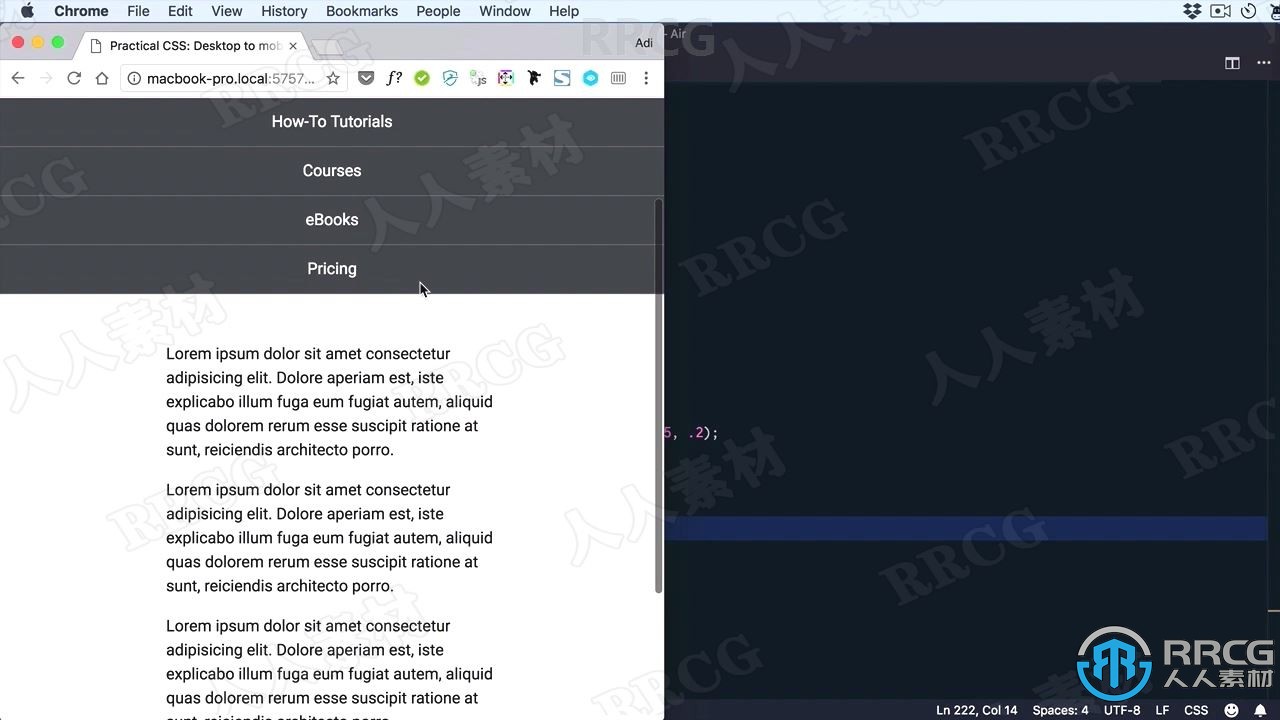 CSS桌面到移动导航模式实用工具视频教程