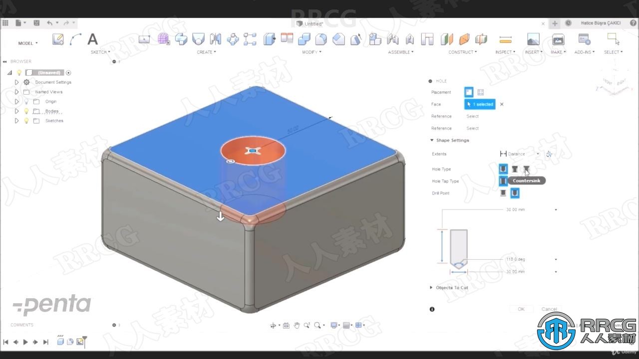 Autodesk Fusion 360 基本建模技术工作流程视频教程