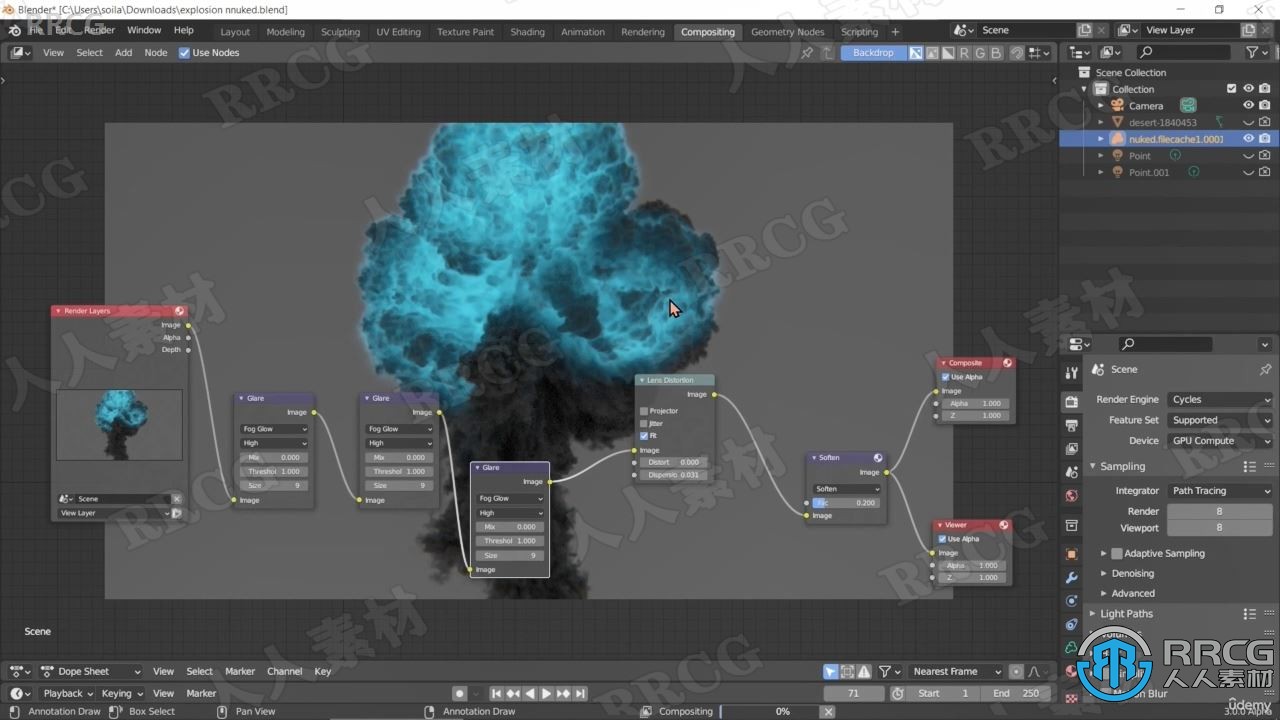 【中文字幕】Blender与Houdini视觉特效FX制作技术训练视频教程