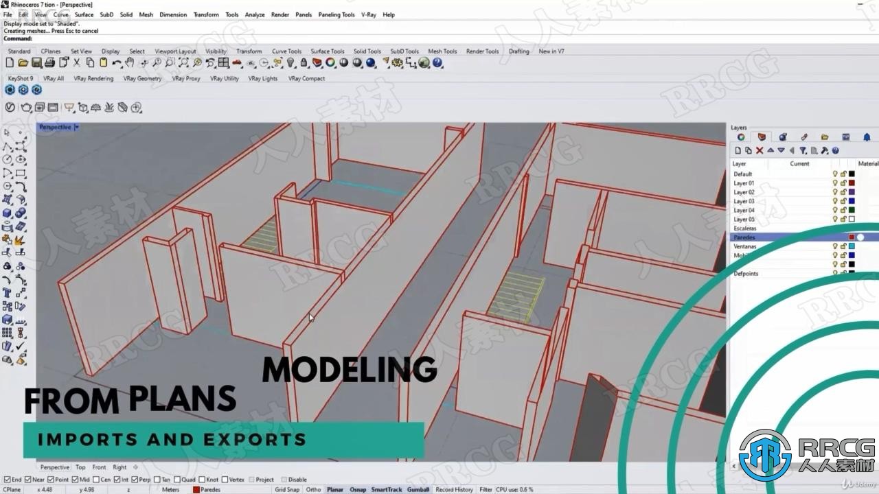 【中文字幕】Rhino 3D建筑设计从入门到精通视频教程