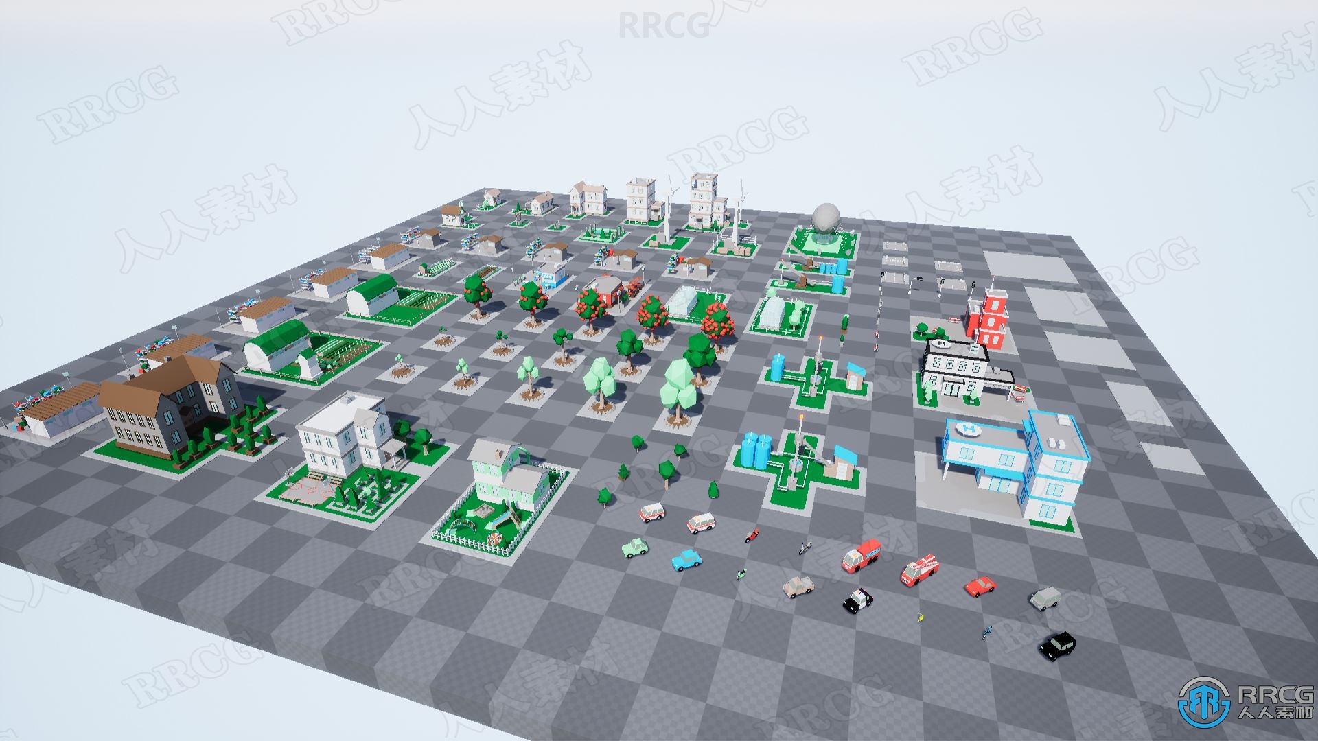 低聚现代都市城市建模Unreal Engine游戏素材资源