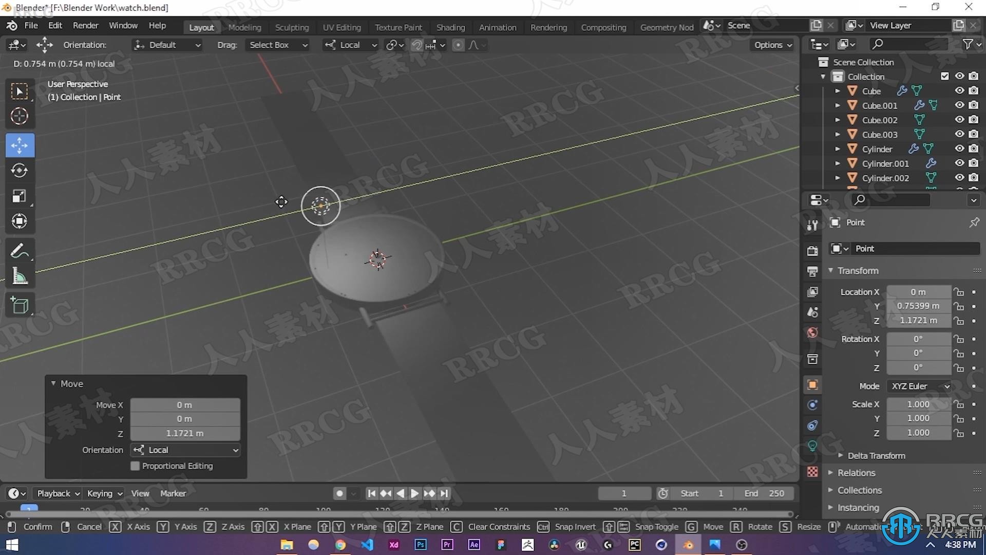 Blender逼真手表实例建模制作视频教程