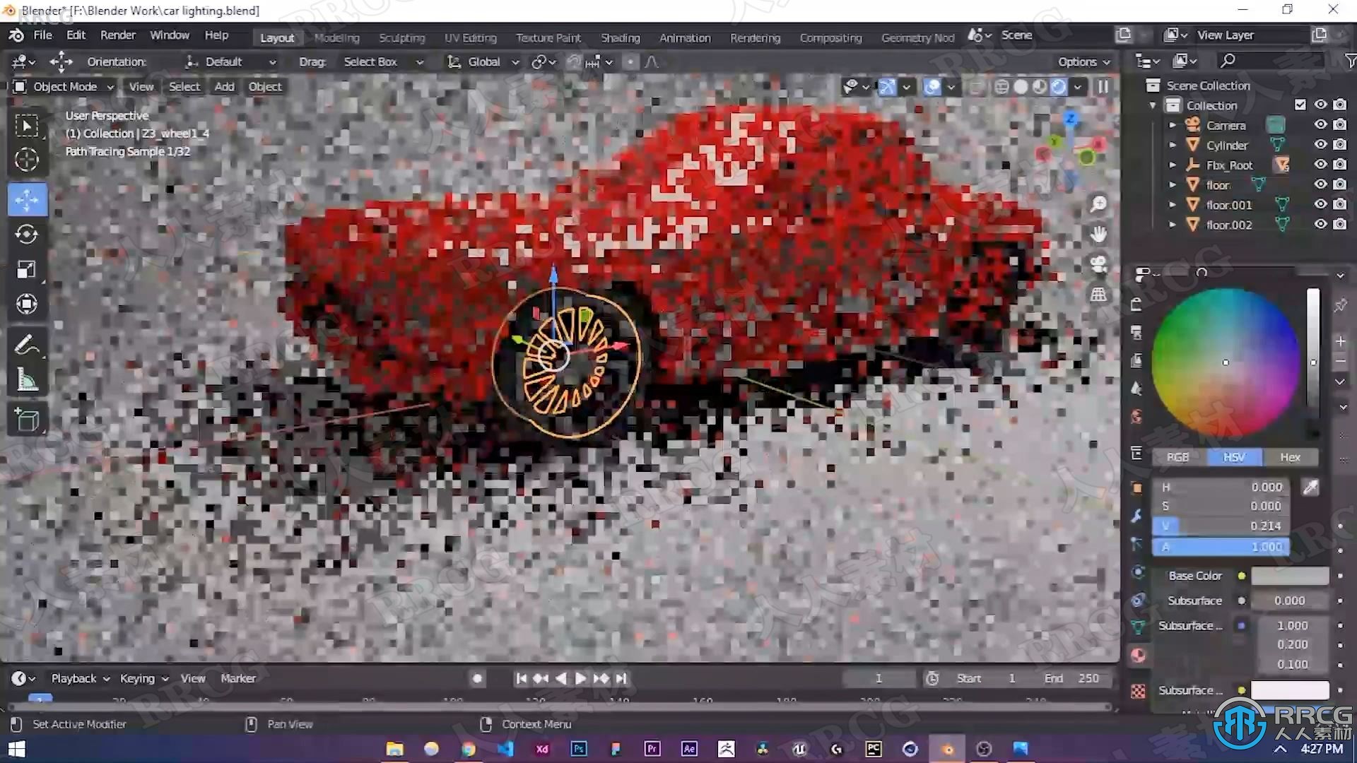 Blender汽车纹理照明渲染技术训练视频教程