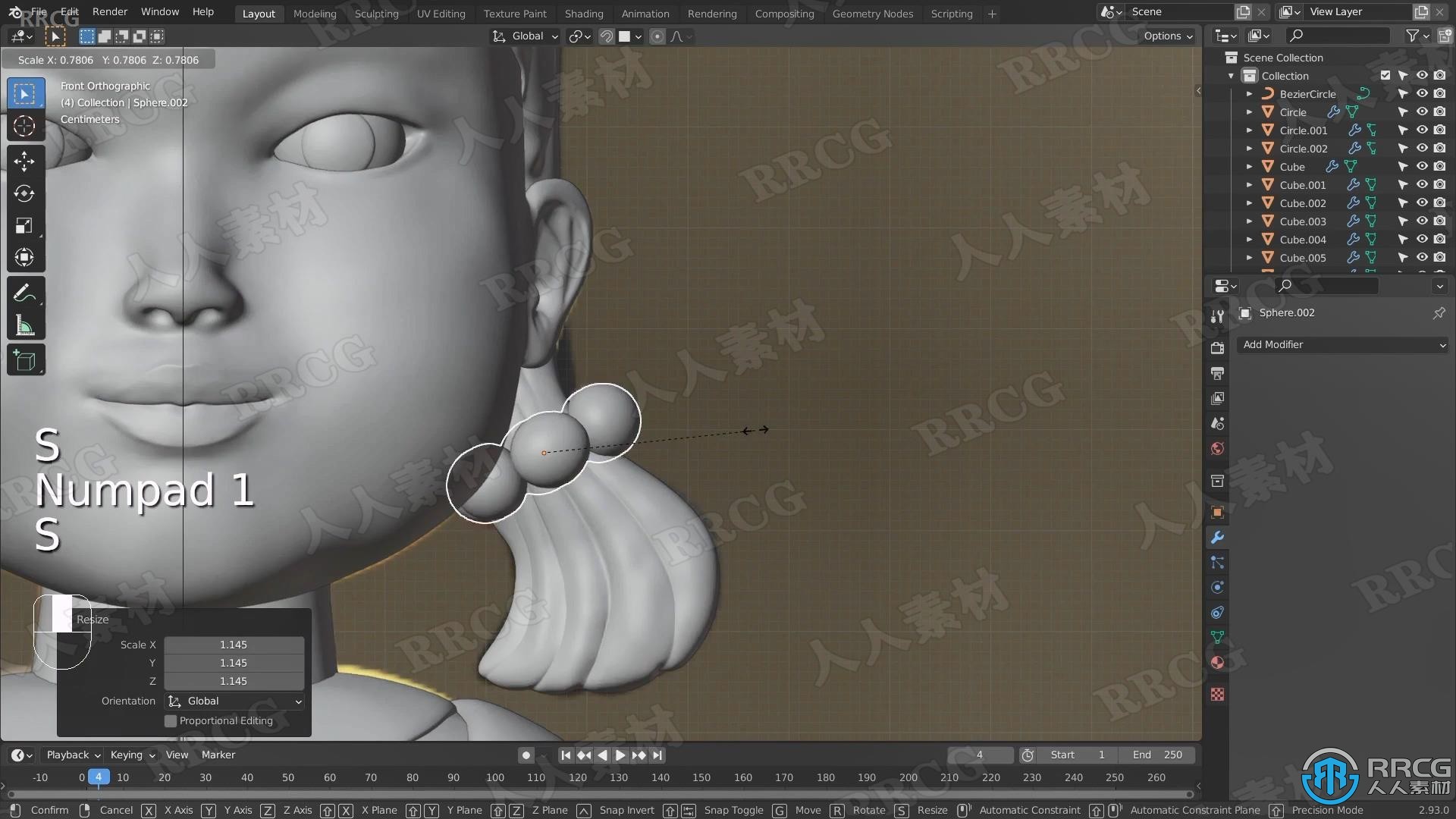 Blender影视《鱿鱼游戏》杀手娃娃模型实例制作视频教程