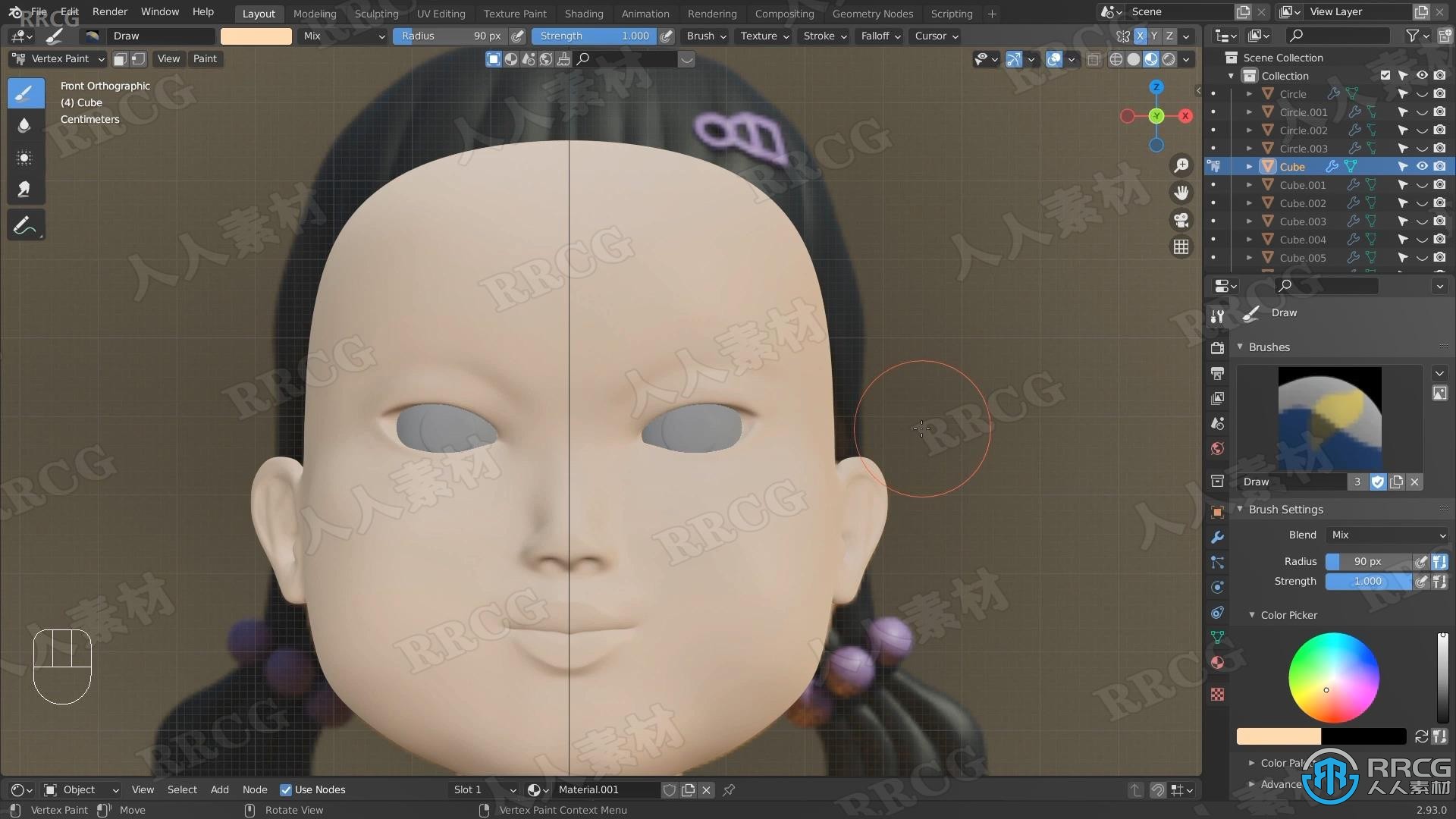 Blender影视《鱿鱼游戏》杀手娃娃模型实例制作视频教程