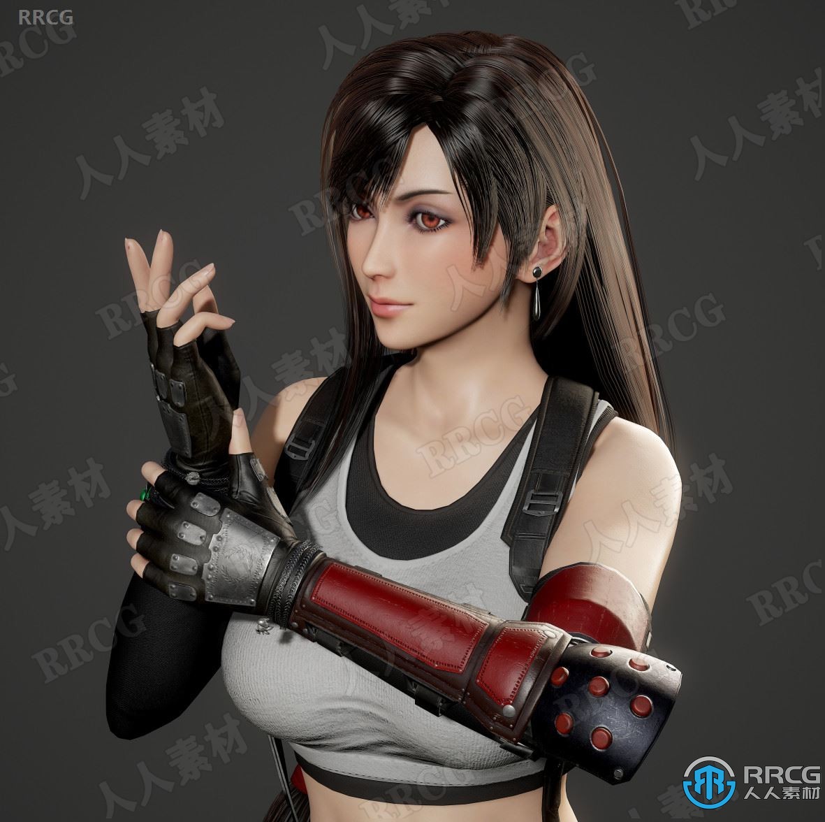 最终幻想7重制版FF7RE女性角色蒂法·洛克哈特Tifa Lockhart高质量3D模型完整版