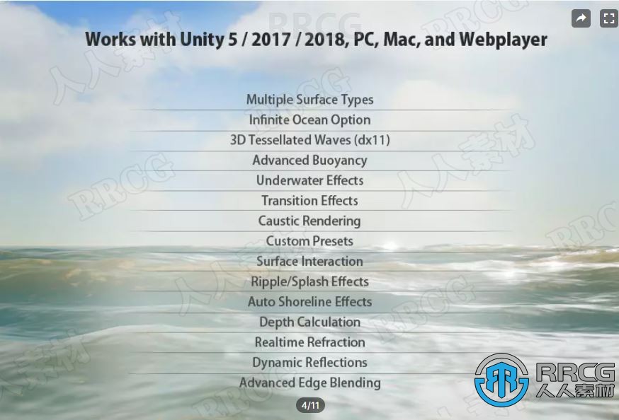 海洋水系统着色器视觉特效Unity游戏素材资源V2.1.13