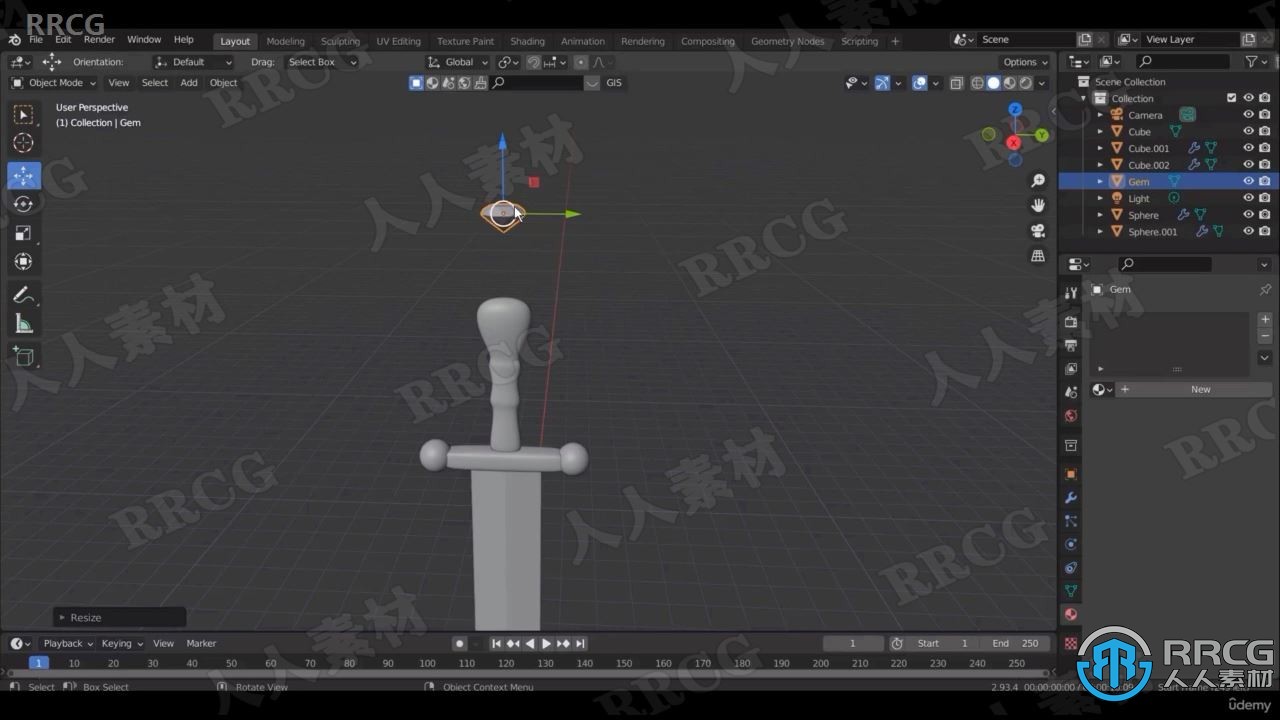 【中文字幕】Blender游戏魔剑设计实例制作视频教程