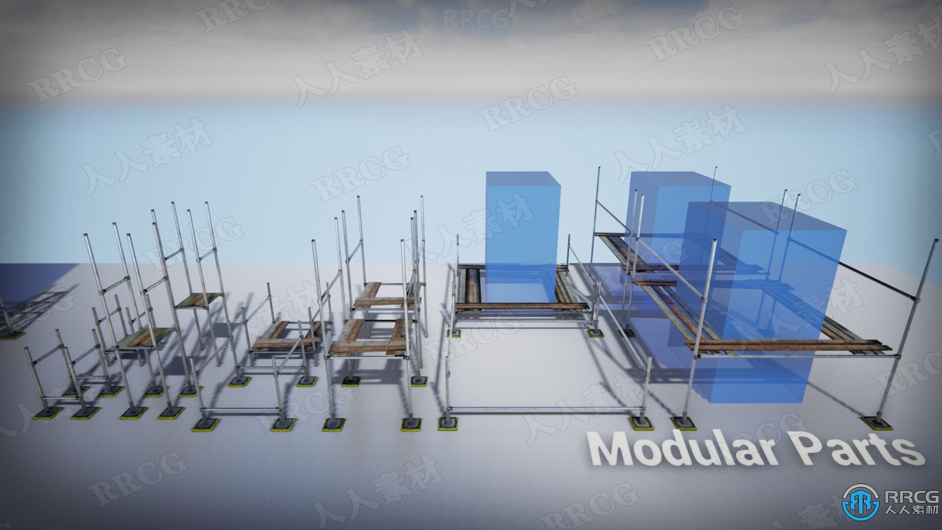 模块化部件定制脚手架Unreal Engine游戏素材资源