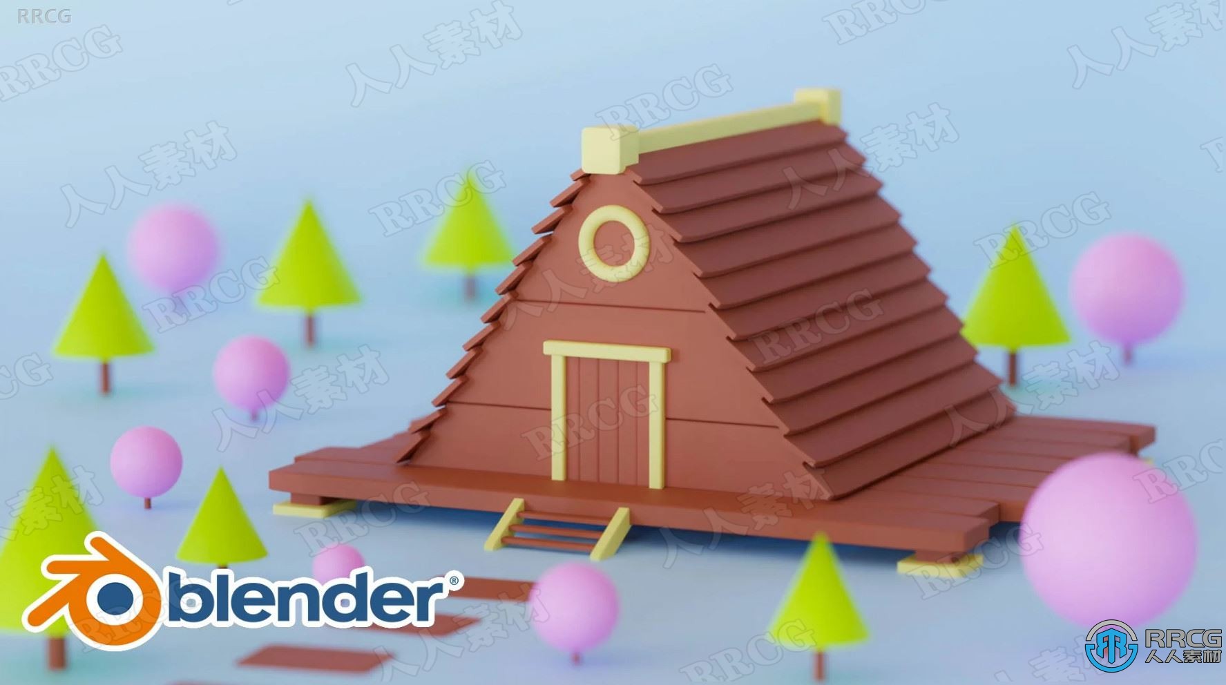 【中文字幕】Blender卡通木质小屋实例制作训练视频教程