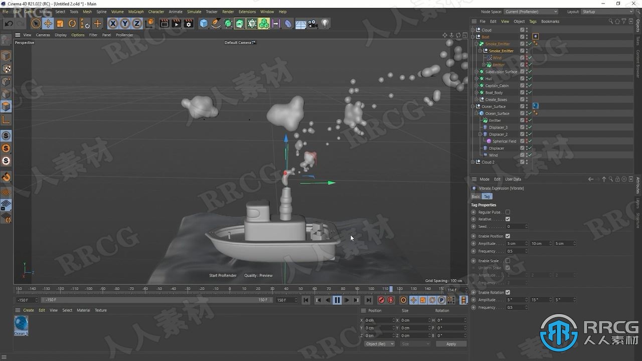 C4D浮游小船完整制作全流程视频教程