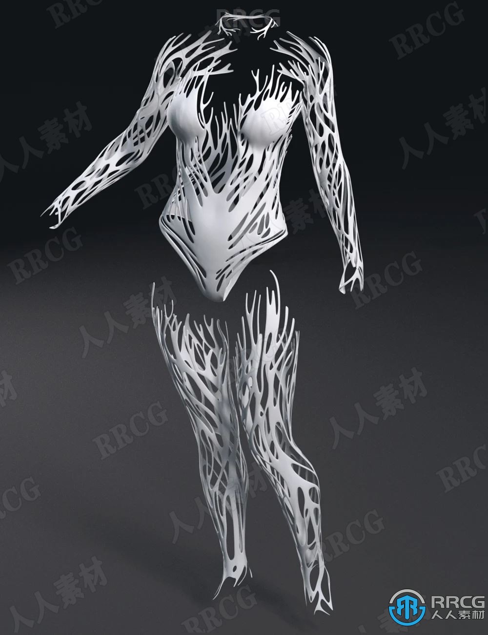 光滑树杈纹理奇幻装扮服饰套装3D模型合集