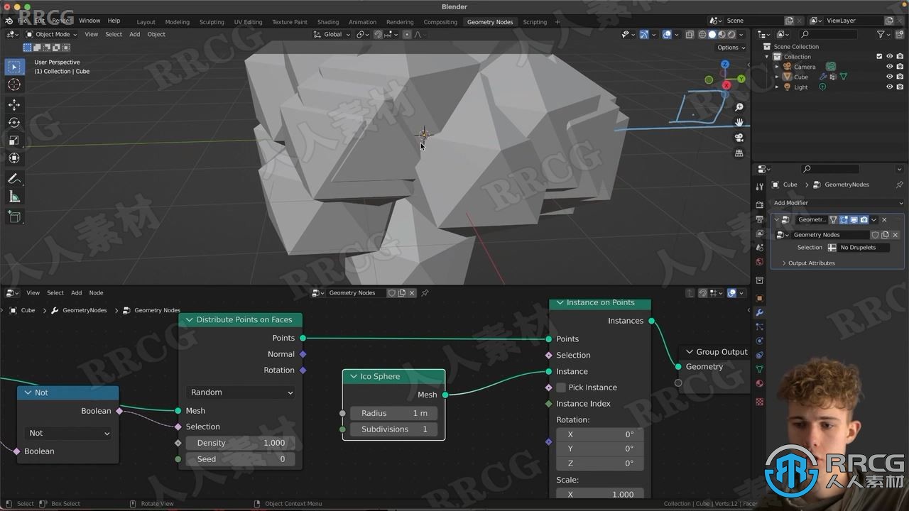 Blender几何节点树莓建模实例制作视频教程