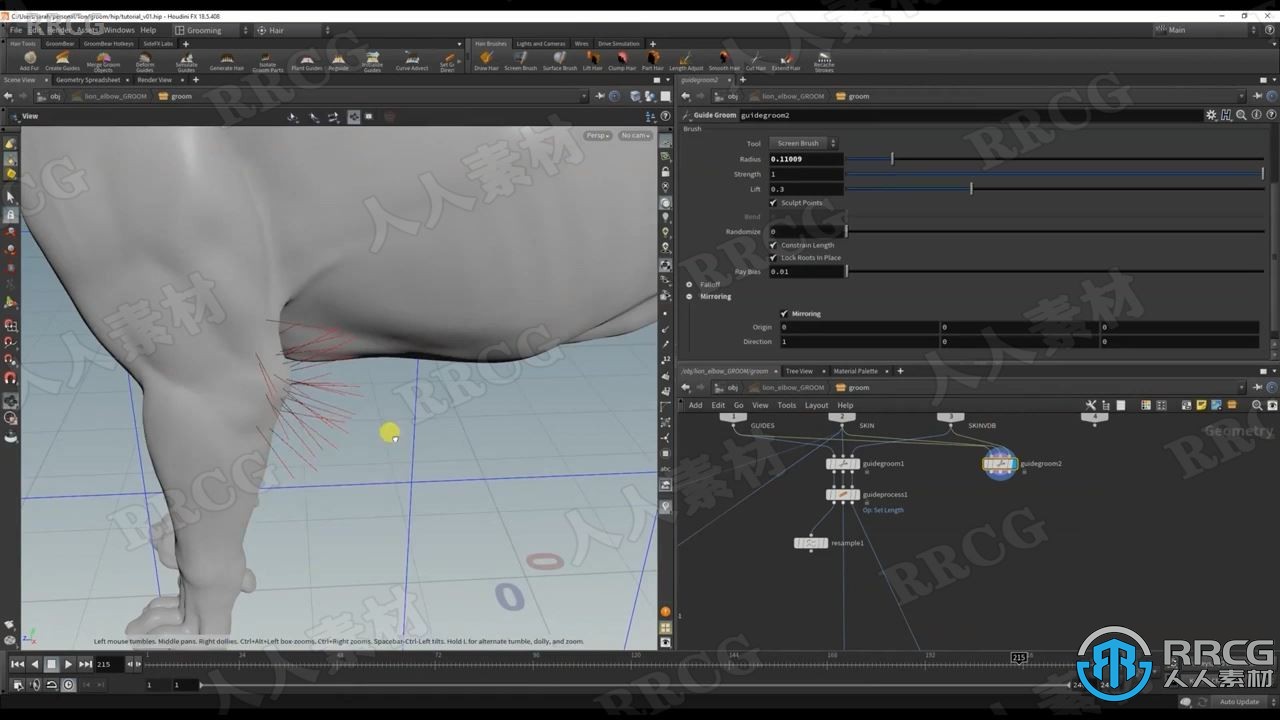 Houdini狮子毛发实例制作大师级视频教程