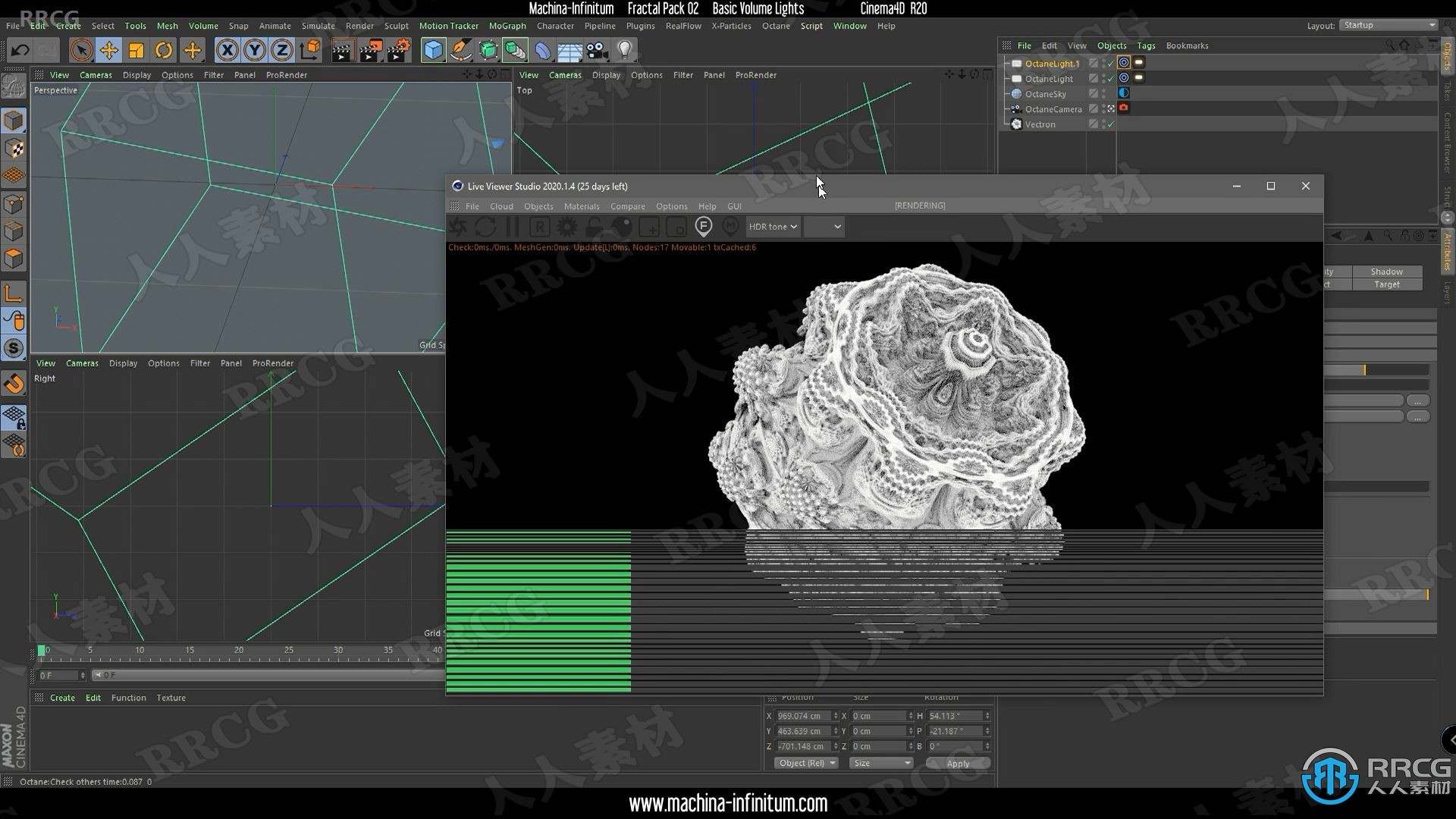 Octane与C4D中Vectron分形复杂场景制作视频教程