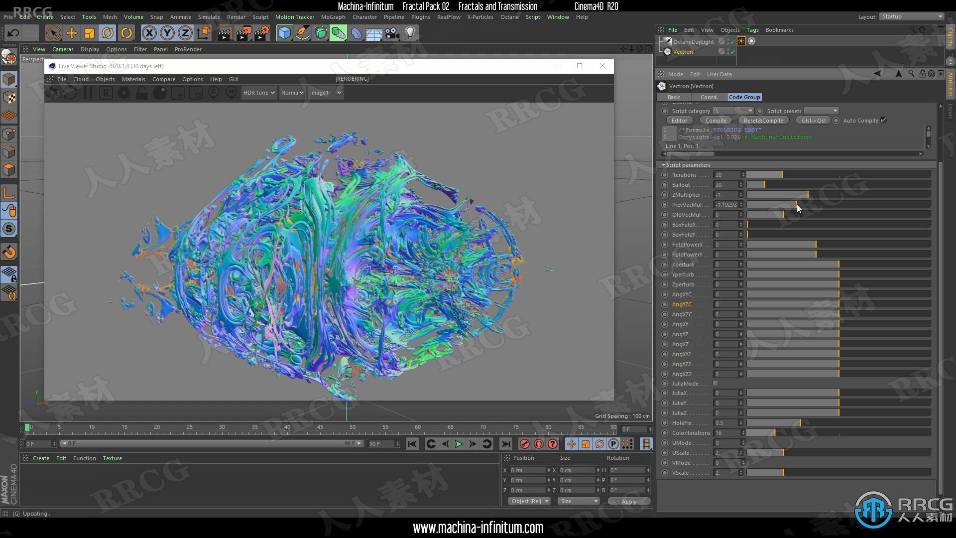 Octane与C4D中Vectron分形复杂场景制作视频教程