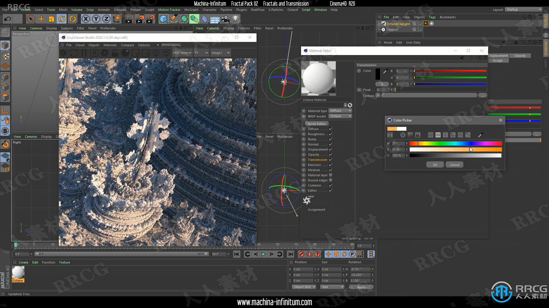 Octane与C4D中Vectron分形复杂场景制作视频教程