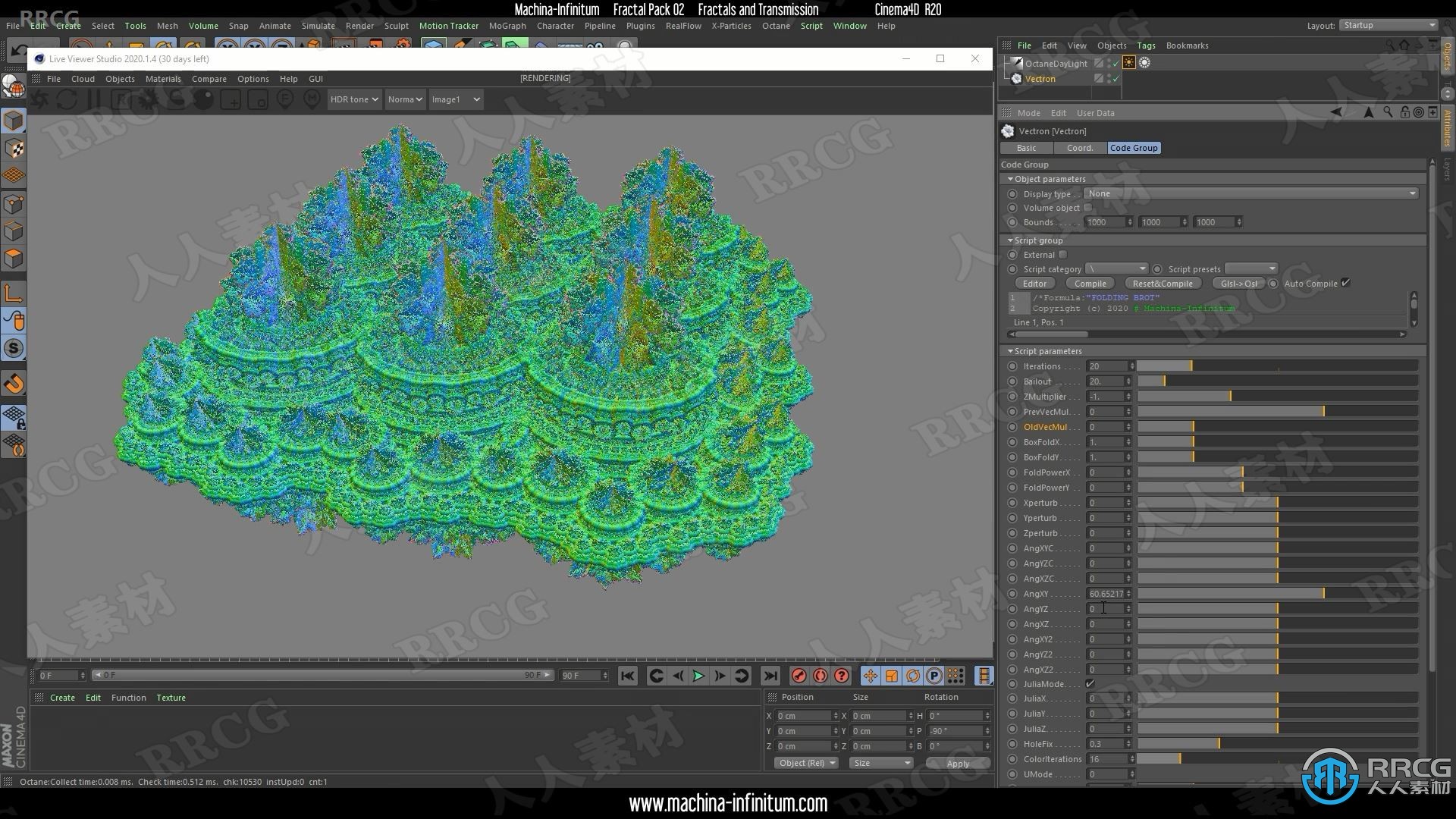 Octane与C4D中Vectron分形复杂场景制作视频教程