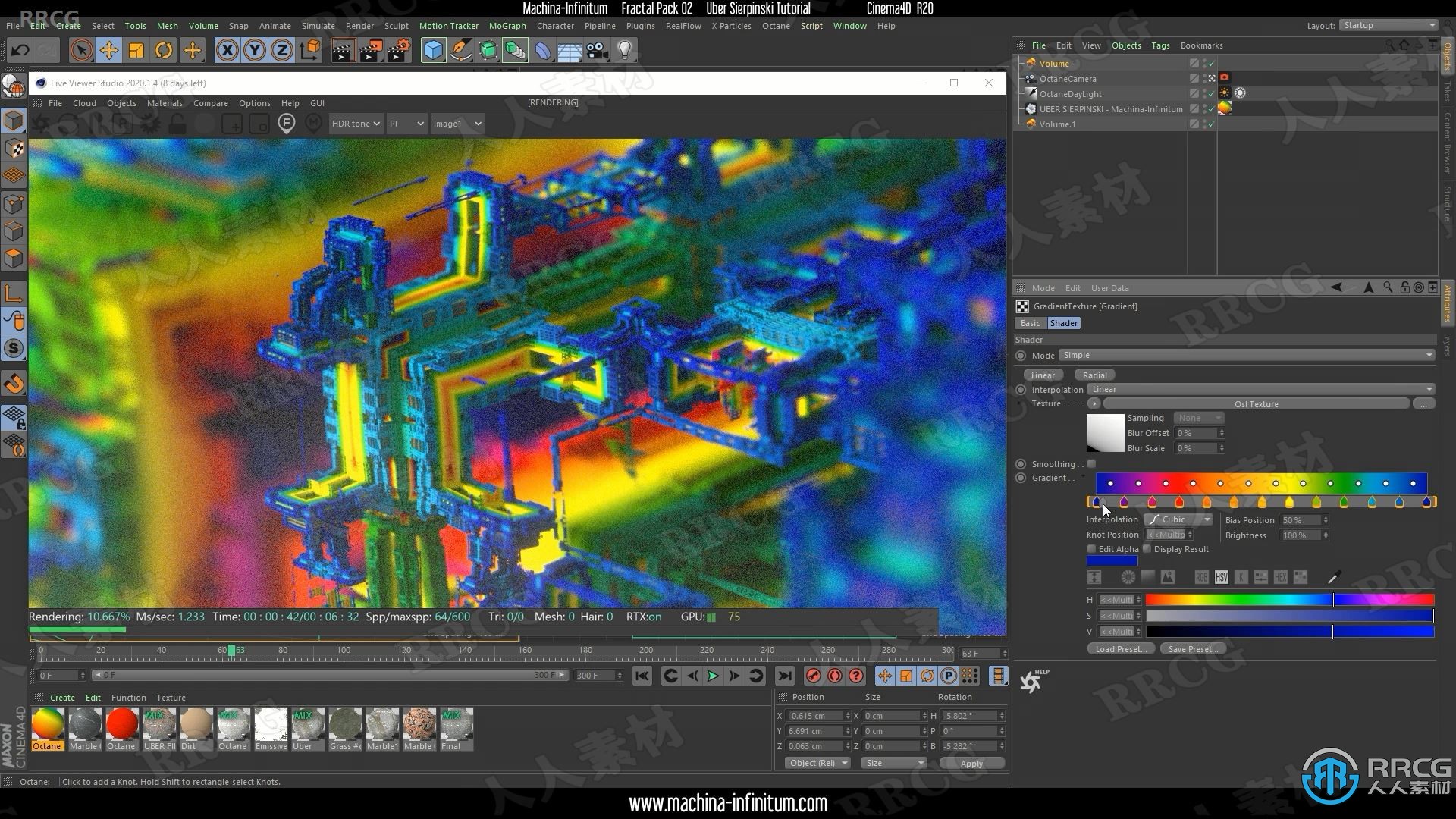 Octane与C4D中Vectron分形复杂场景制作视频教程