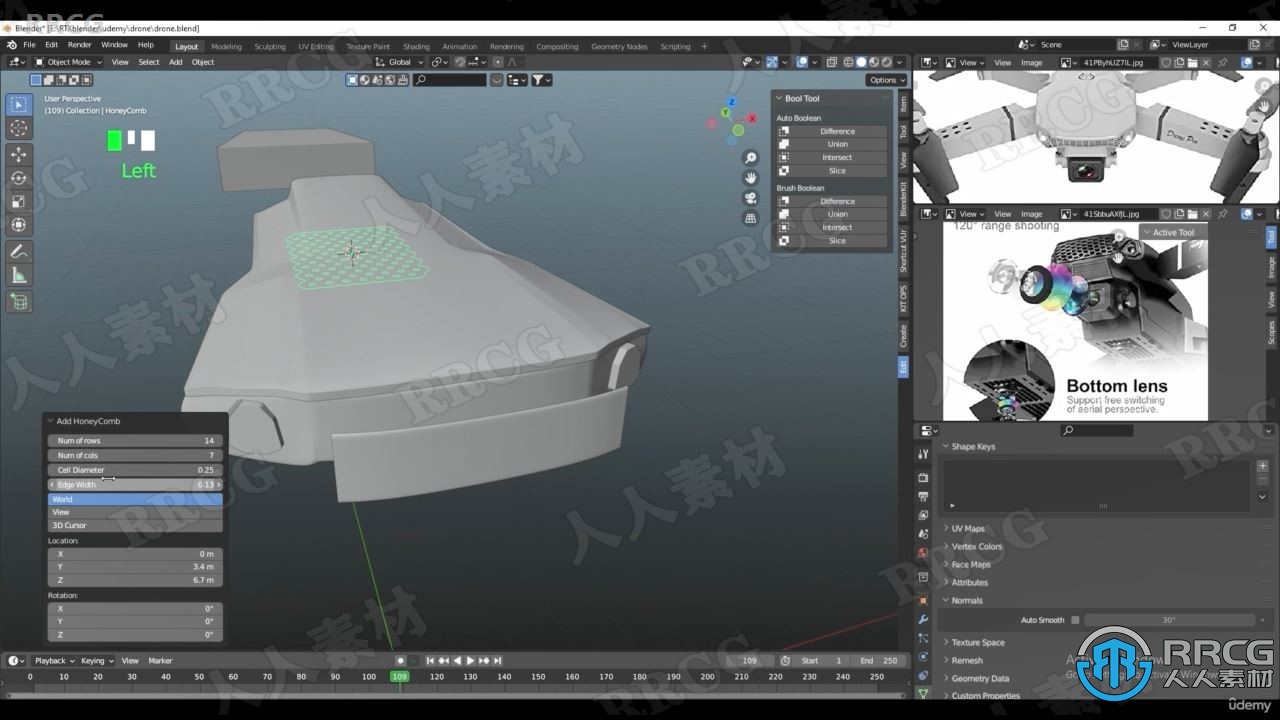 Blender 3D建模与附加组件功能技术训练视频教程