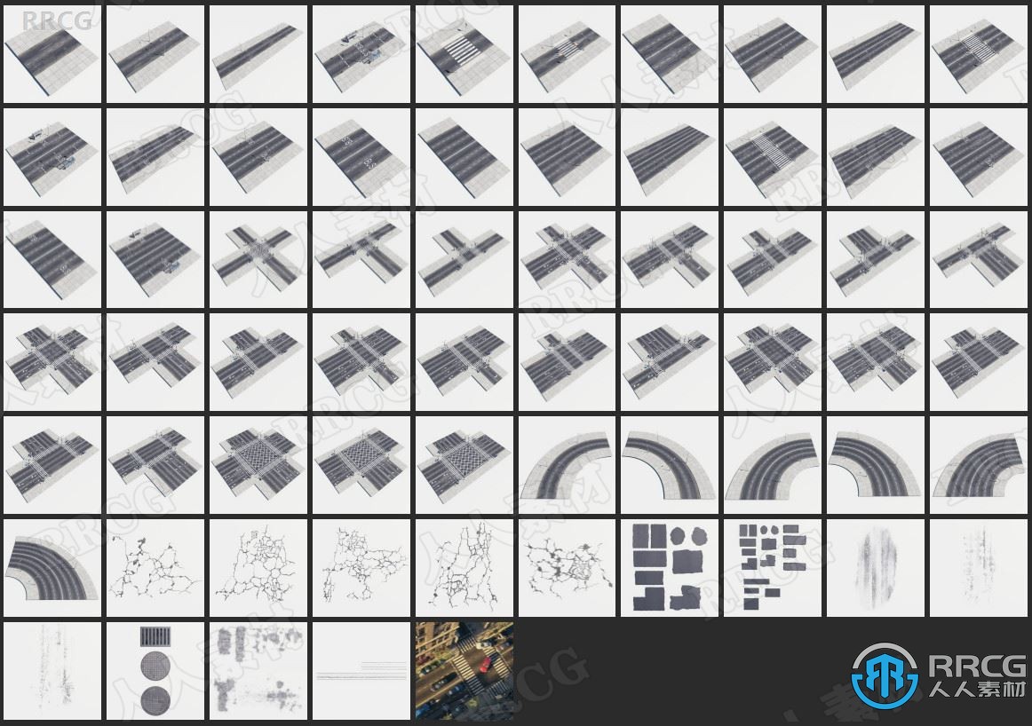 64组高品质街道马路人行道交通标志相关3D模型合集 Evermotion Archmodels第251季