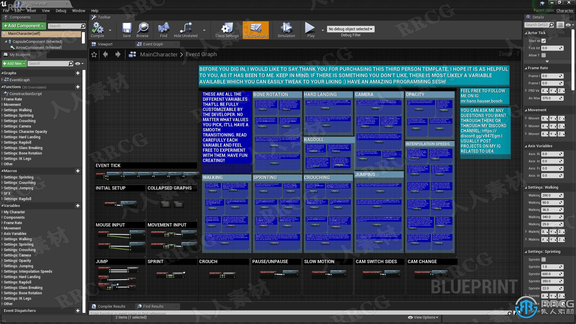 第三人称模板角色动画重制版Unreal Engine游戏素材资源V3版