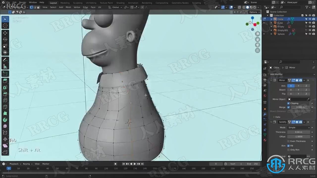 【中文字幕】Blender辛普森卡通3D角色建模实例制作视频教程