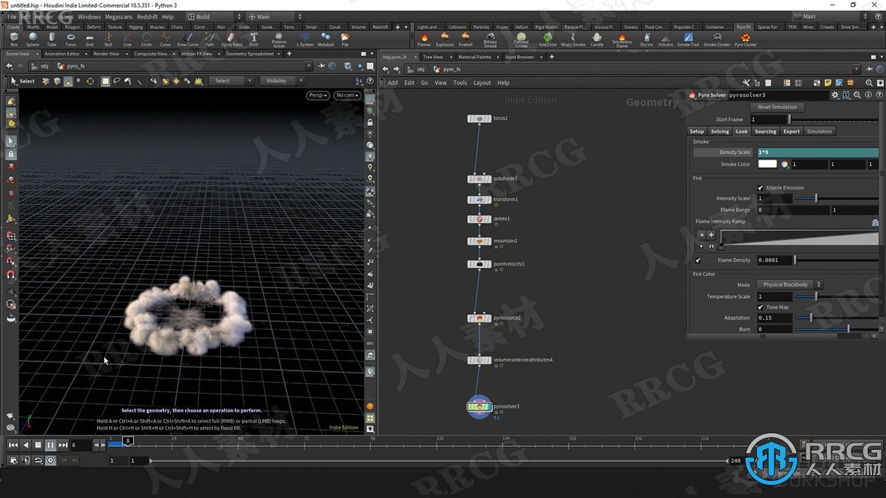 Houdini中Pyro FX模拟特效大师级视频教程第一季