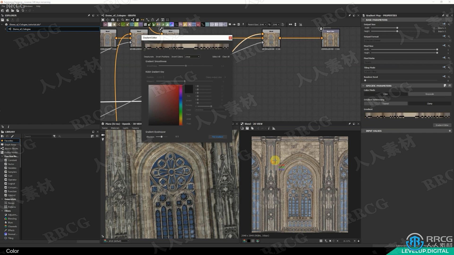 Substance Designer哥特式建筑科隆圆顶材质纹理制作视频教程