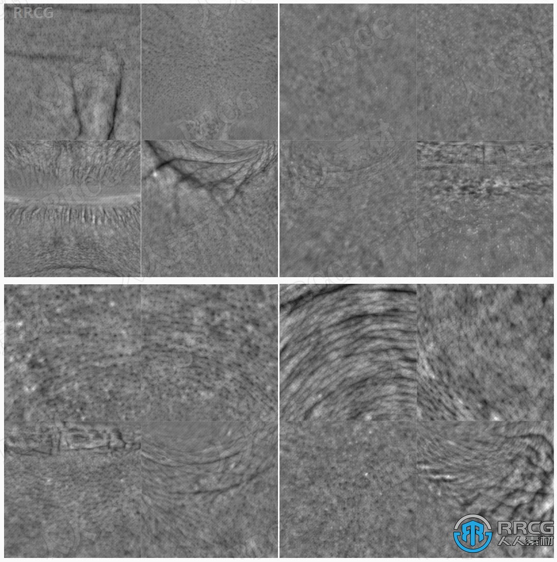 16组高清男性女性皮肤位移贴图和反照率纹理合集