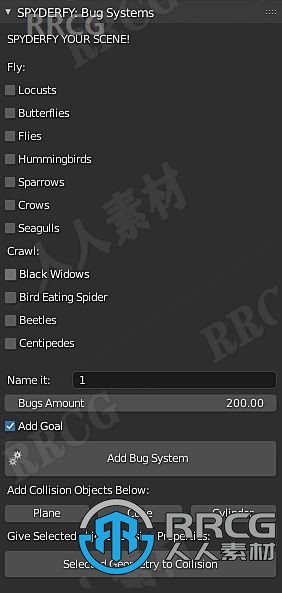 Spyderfy Boid Systems Add-On鸟群虫群快速添加Blender插件V3.0版