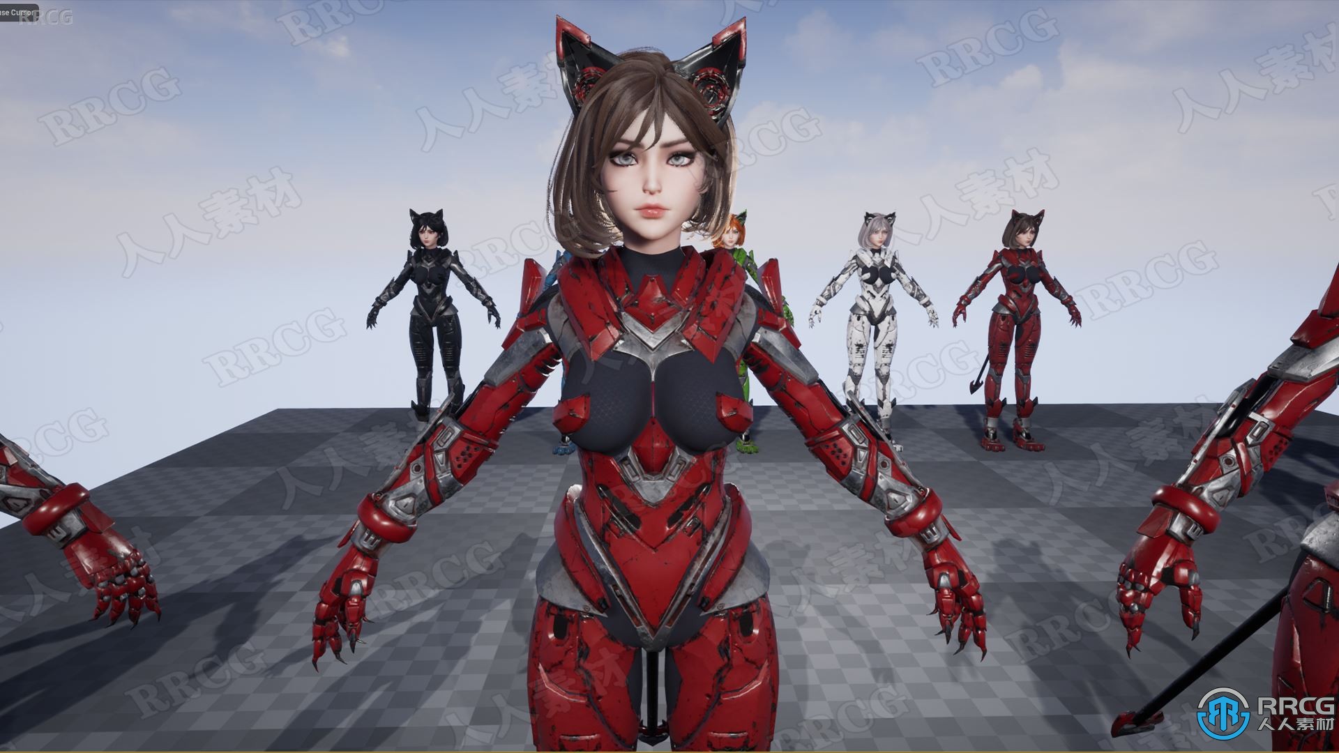 可爱赛博朋克猫女孩3D模型Unreal Engine游戏素材资源