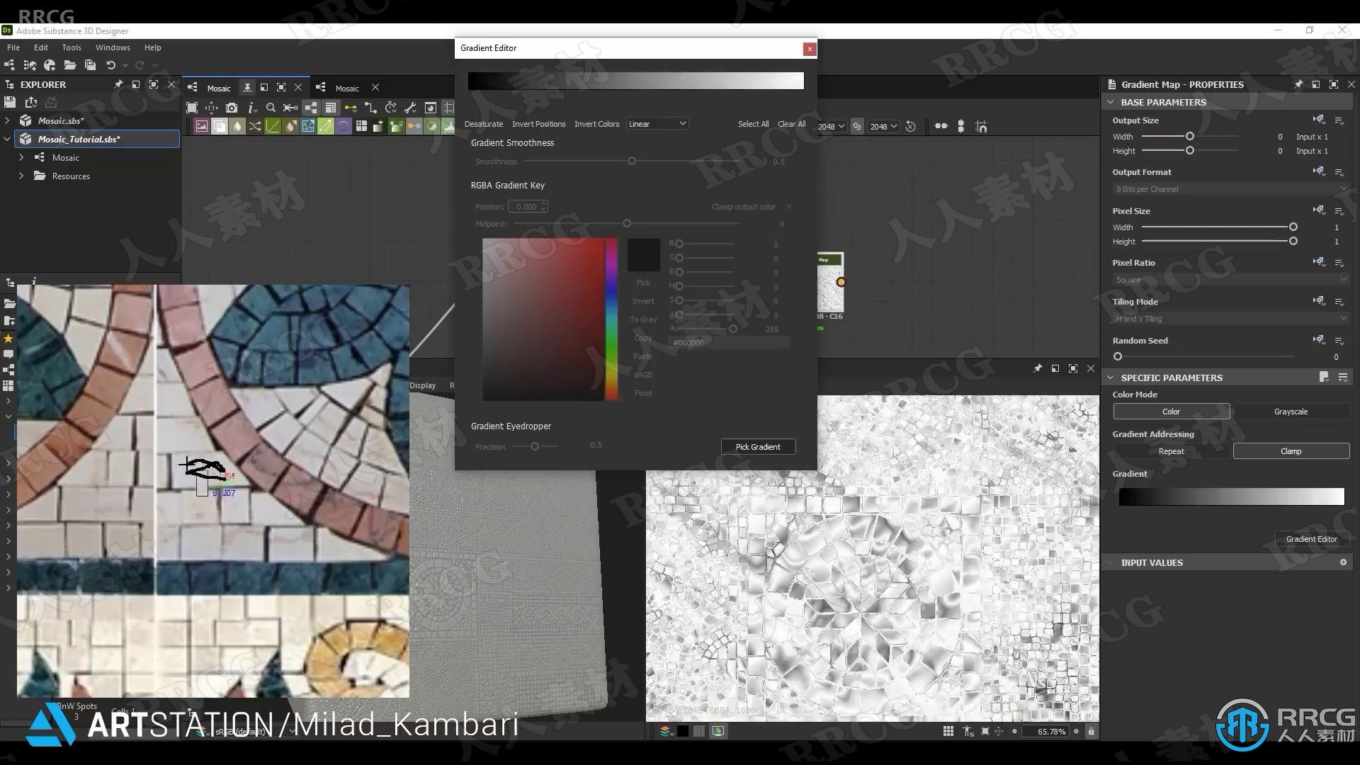 Substance 3D Designer马赛克风格材质制作视频教程