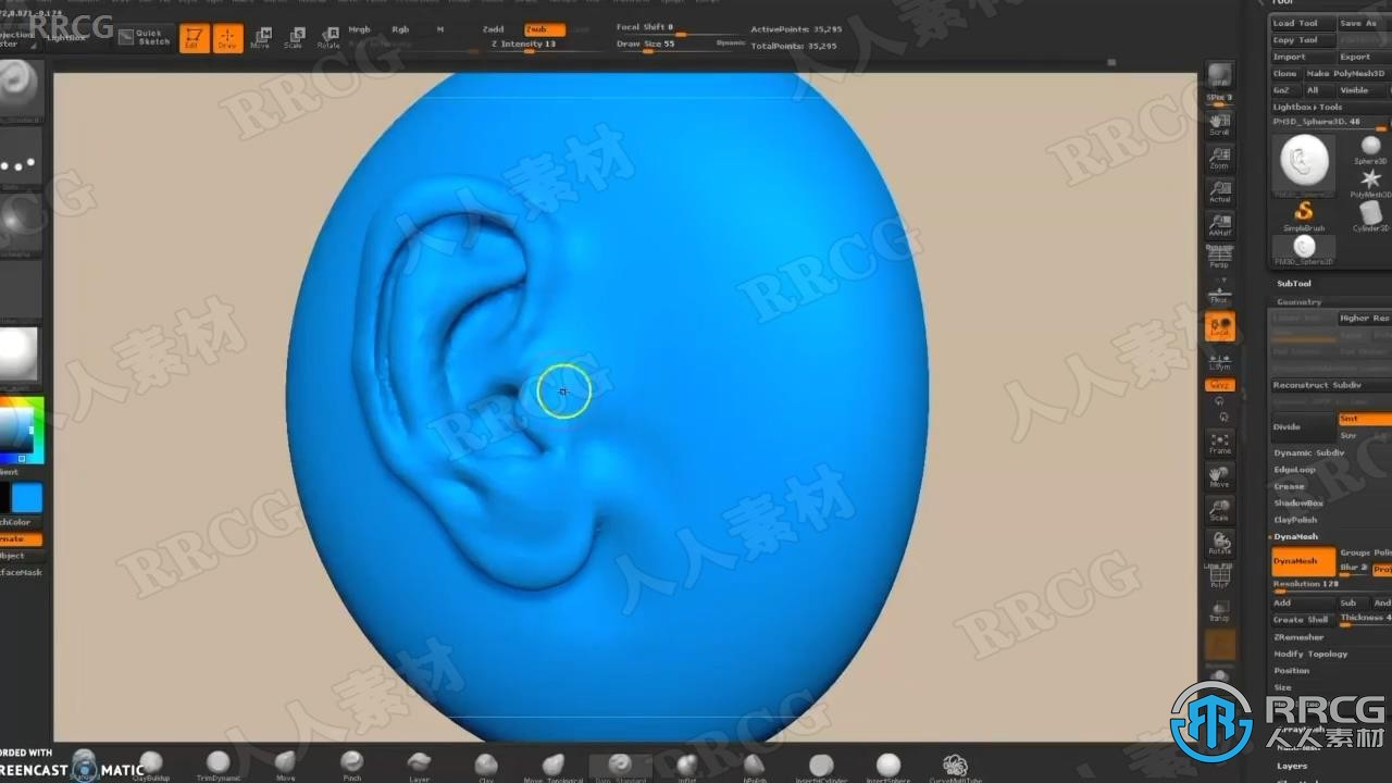 【中文字幕】Zbrush人物脸部五官雕刻实例制作视频教程