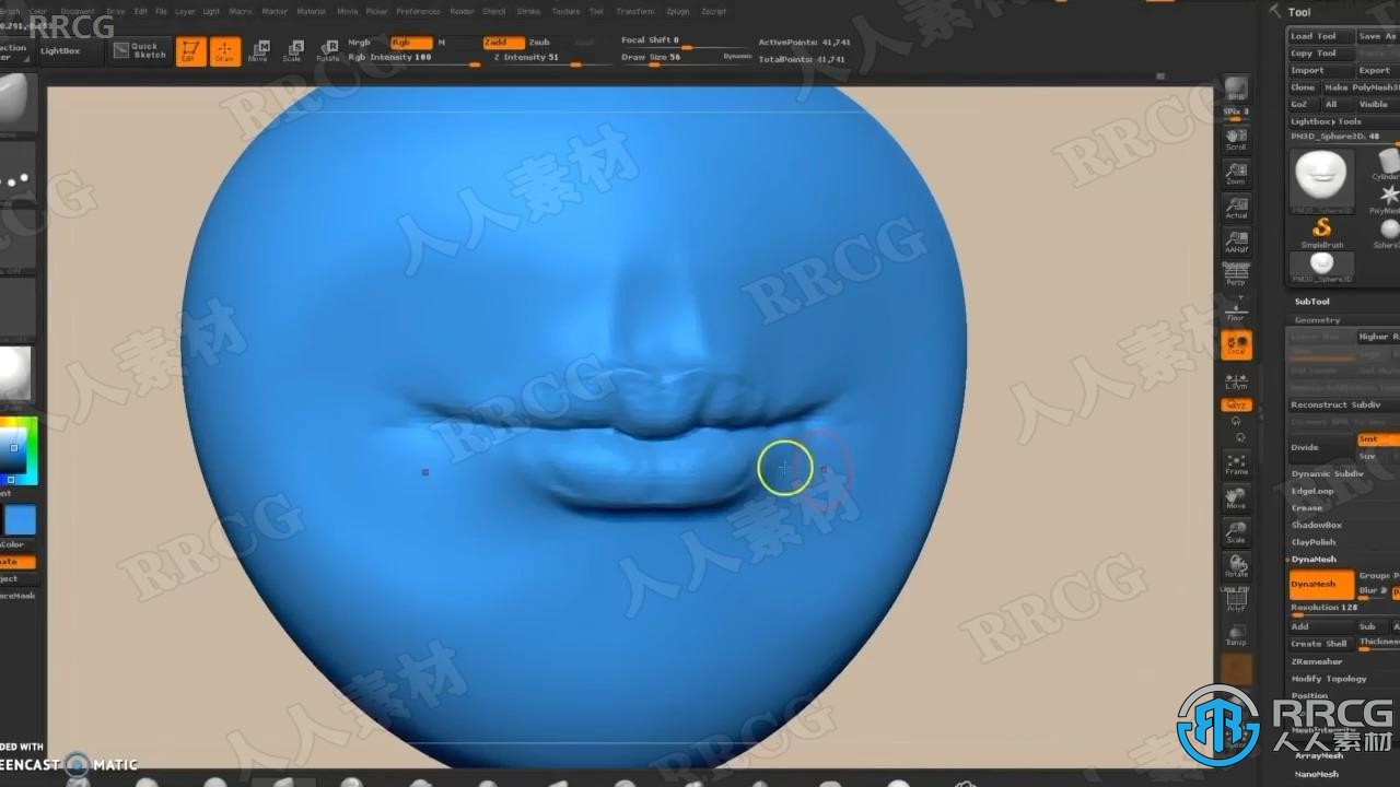 【中文字幕】Zbrush人物脸部五官雕刻实例制作视频教程