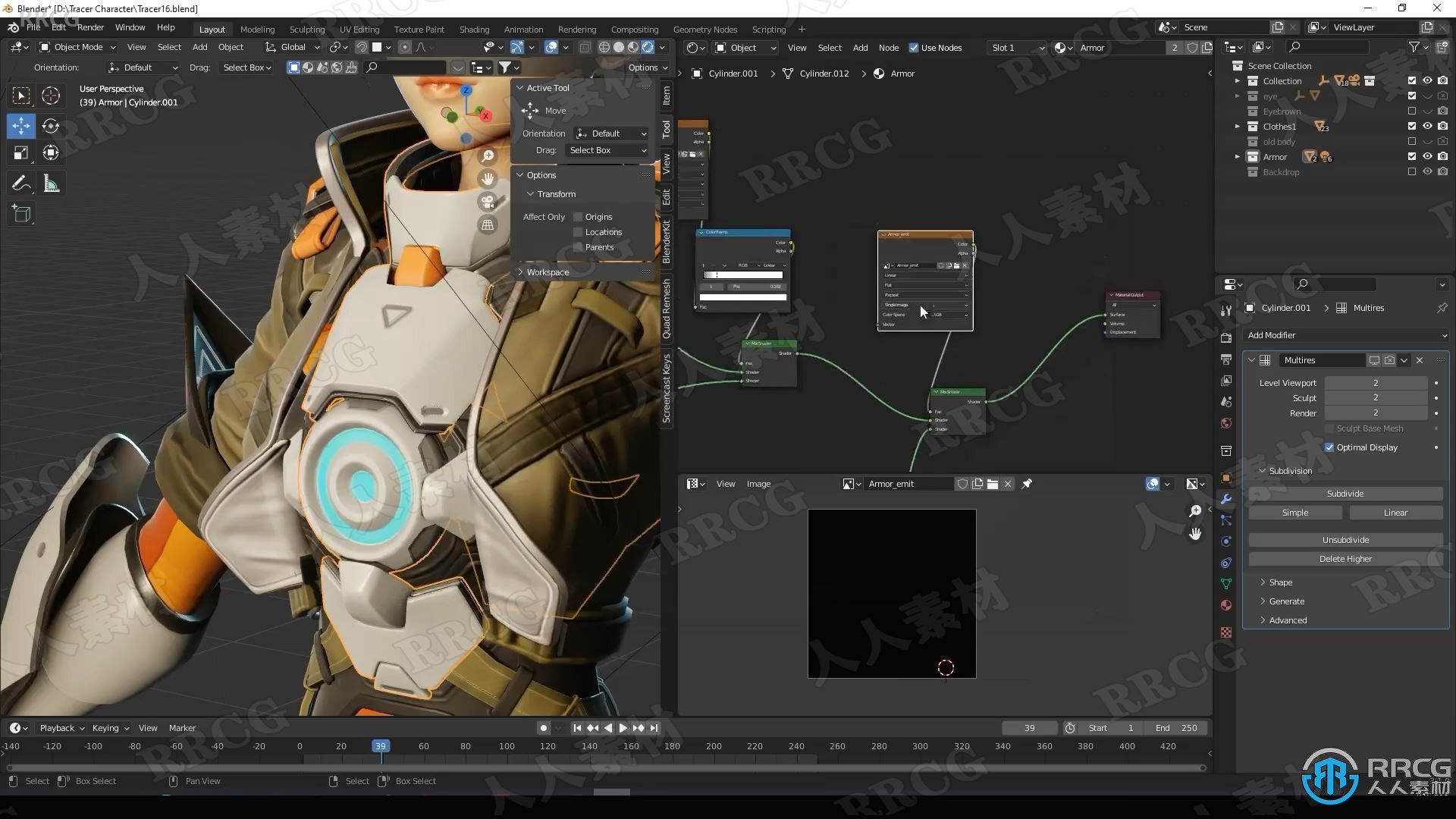 Blender守望先锋游戏角色猎空完整实例制作视频课程