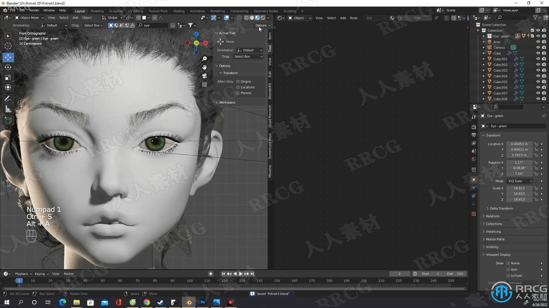 Blender超逼真半身女孩角色肖像完整实例制作视频教程