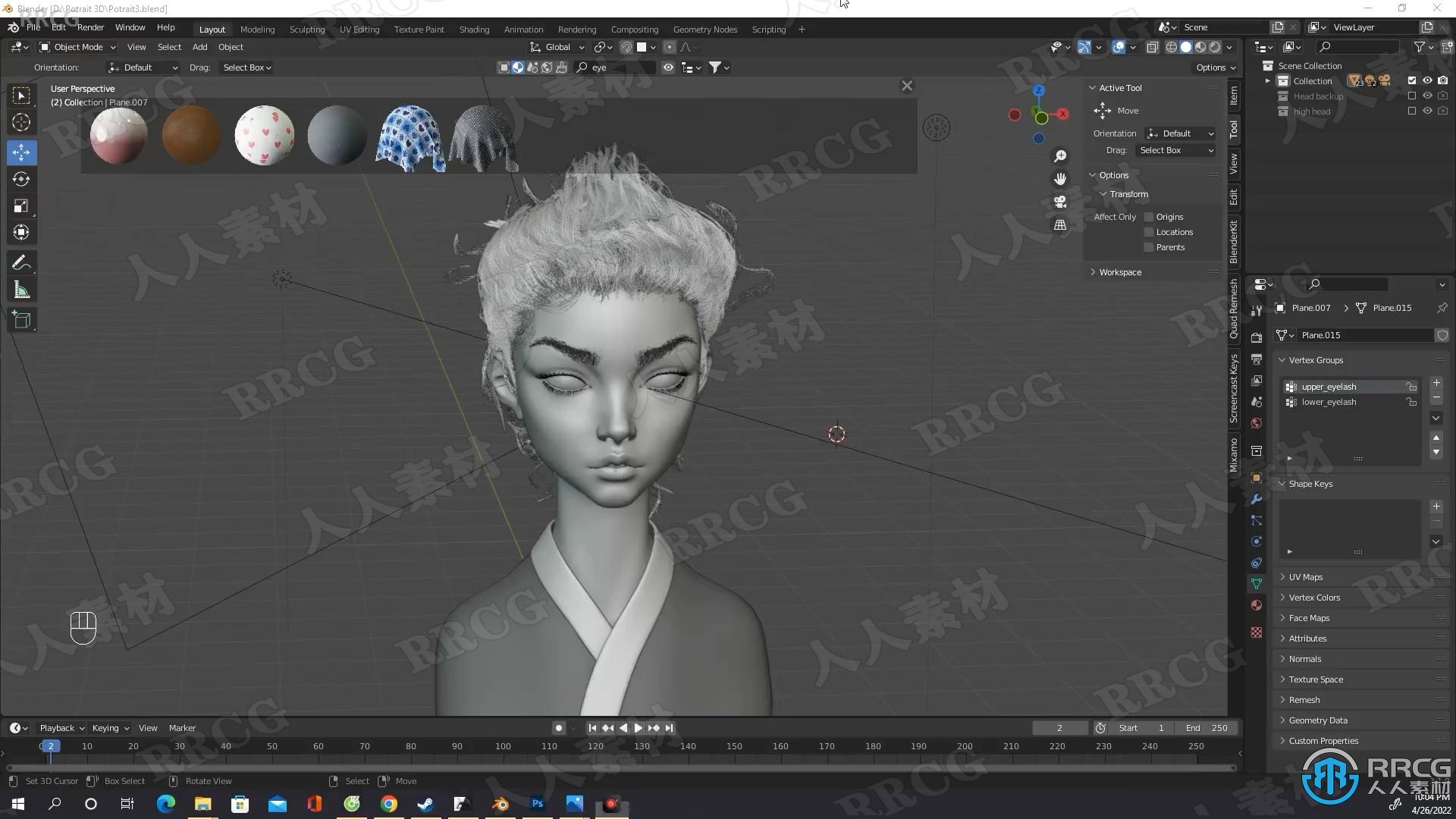 Blender超逼真半身女孩角色肖像完整实例制作视频教程