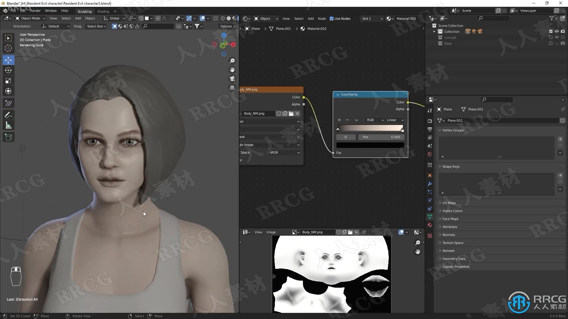 Blender 3D金发女孩角色完整制作工作流程视频教程