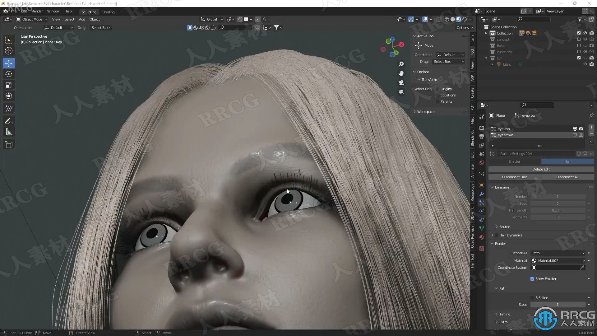 Blender 3D金发女孩角色完整制作工作流程视频教程