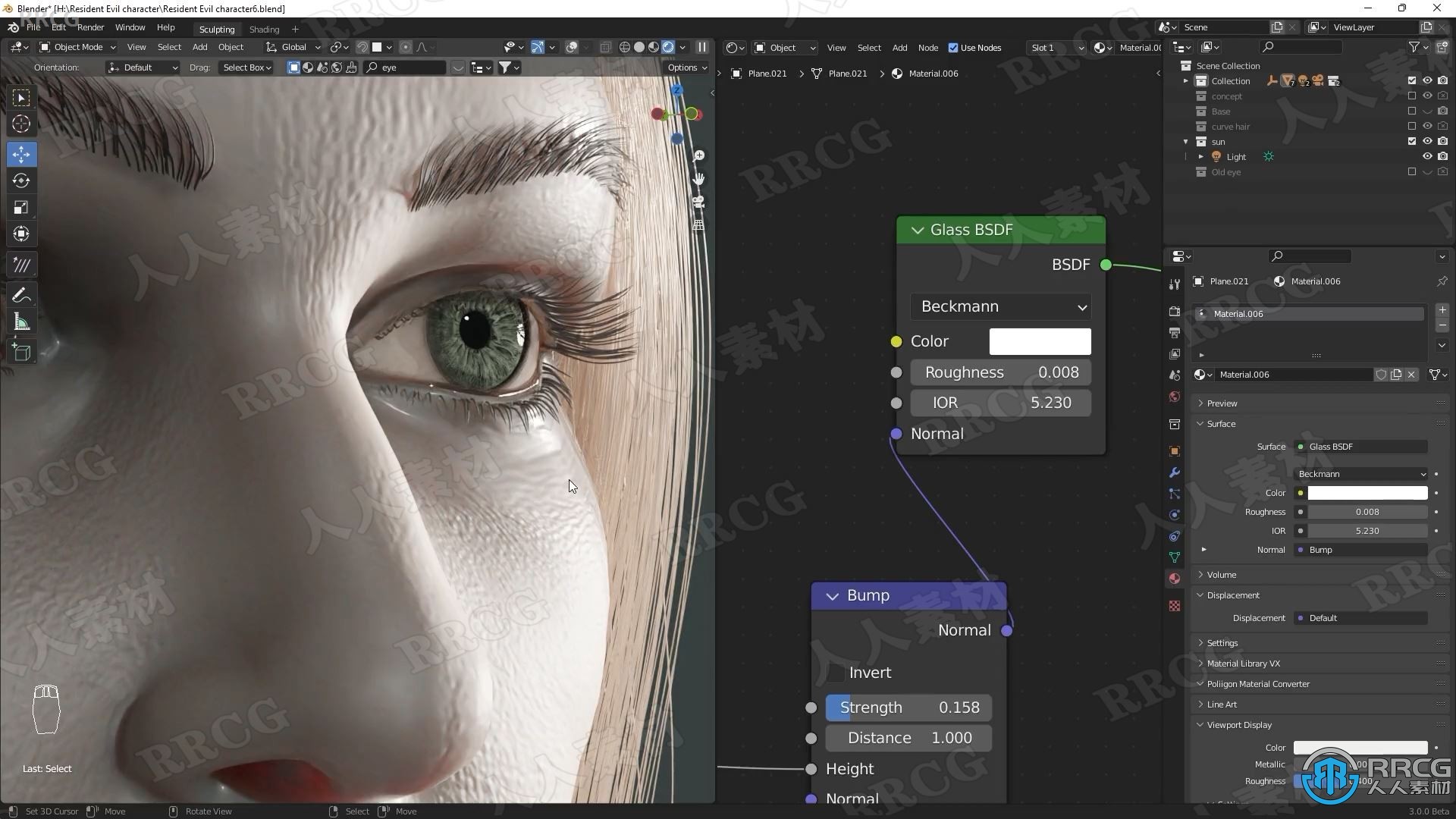 Blender 3D金发女孩角色完整制作工作流程视频教程