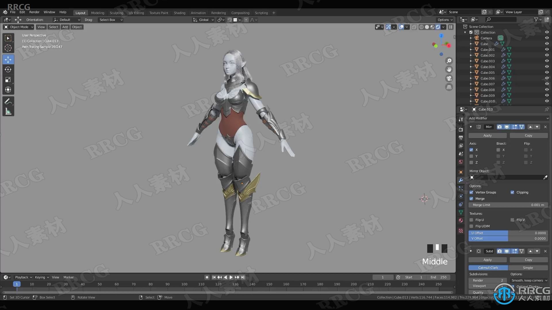 Blender女骑士游戏角色完整制作工作流程视频教程