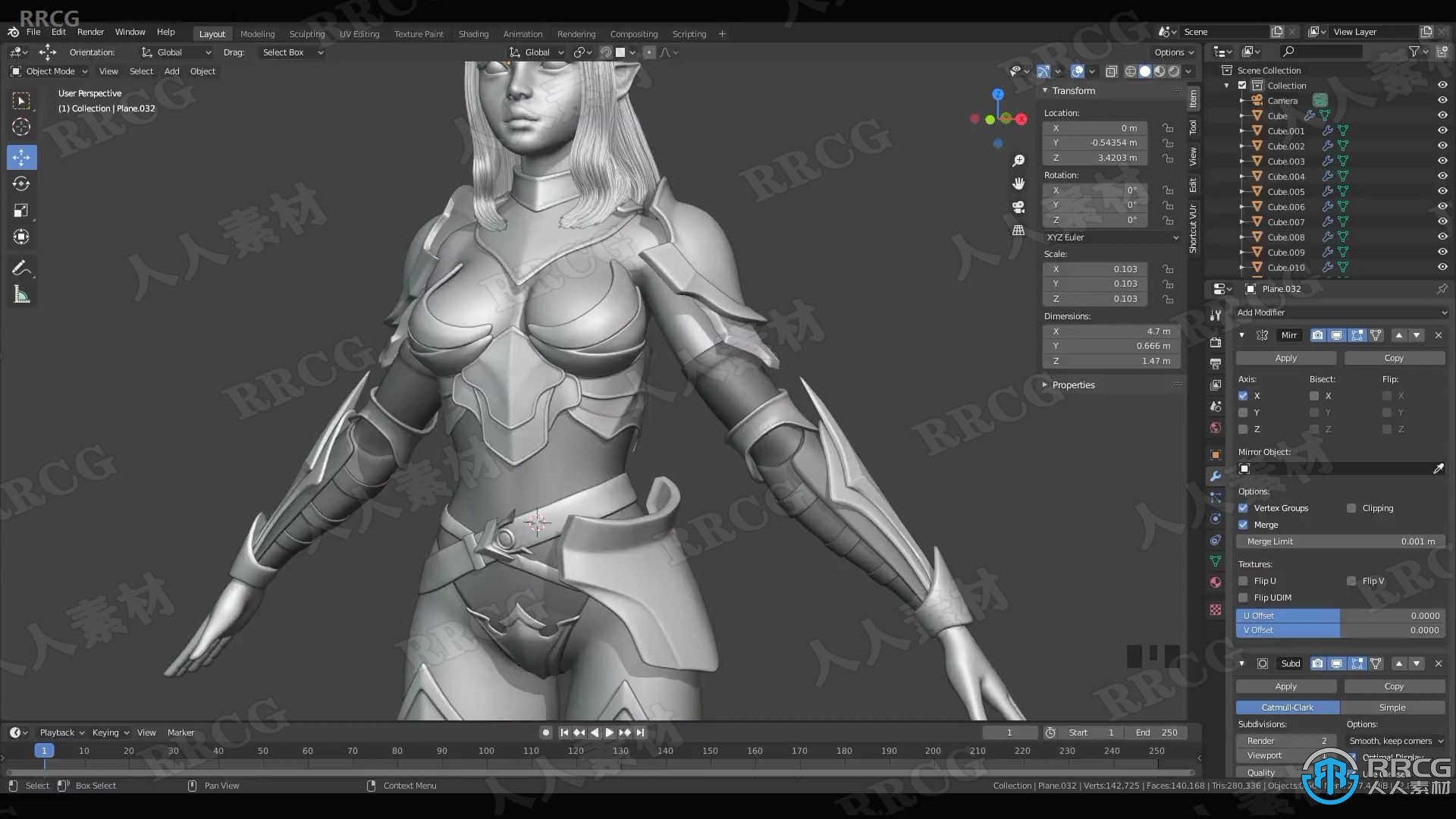 Blender女骑士游戏角色完整制作工作流程视频教程