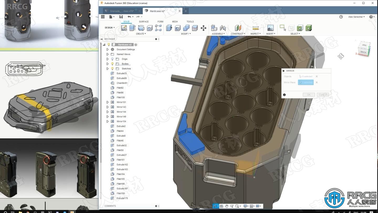 Fusion 360手榴弹游戏模型实例制作视频教程